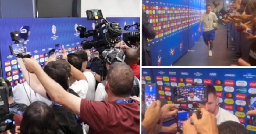 Messi madness in the mixed zone: more than 40 journalists and cameras chasing him!