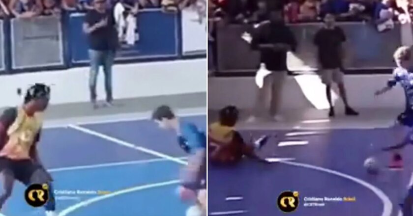 Vinicius shows himself: he ends up on the ground after a teenager dribbles past him in futsal