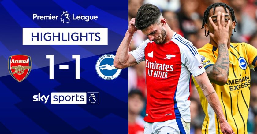 Rice red card costs Gunners two points 🟥 | Arsenal 1-1 Brighton | Premier League Highlights