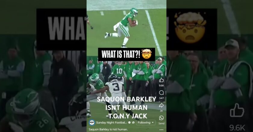 SAQUON BARKLEY is on some VIDEO GAME ish. #saquonbarkley #highlights #football #sports #nfl #philly