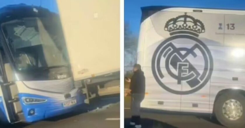 Police update after Real Madrid coach crashes on UK motorway after Liverpool defeat