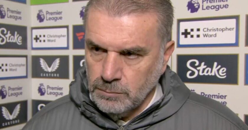 Ange Postecoglou in frosty exchange with interviewer as Tottenham boss feels the heat